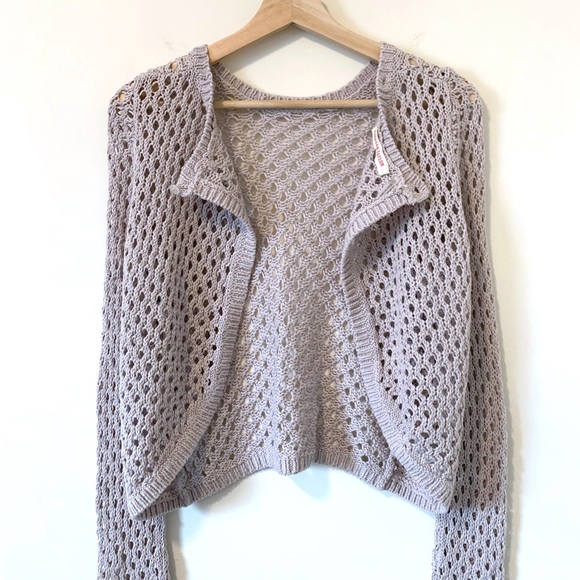 Rebecca Taylor Taupe Open Back Crochet Sweater - Picture 8 of 10